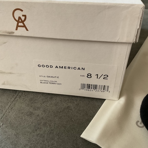 Good American Black Terry Slip On High Heel Sandals - Picture 13 of 13